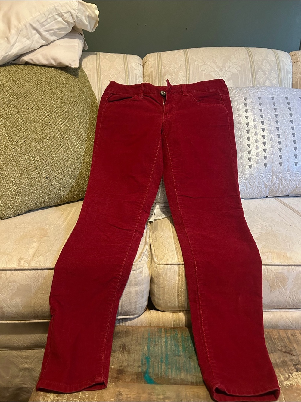 American Eagle Outfitters Women's Red Skinny Corduroy Jeans